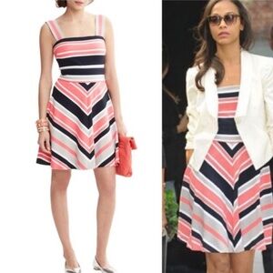 Banana Republic Milly striped fit flare dress size 12